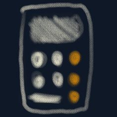 a drawing of a calculator on a black background