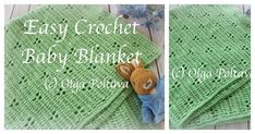 an easy crochet baby blanket with a teddy bear