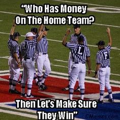 a group of baseball players standing on top of a field with the words who has money on the home team? then let's make sure they win