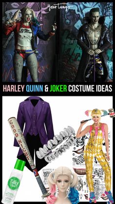 there are two different pictures with the same person in them, one is dressed as harley and