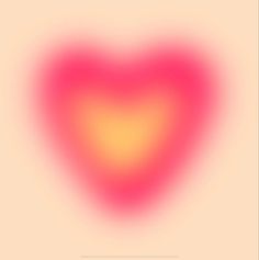 a blurry heart shaped object in pink and yellow colors on a beige background with the word love written below it