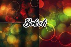 colorful bokeh background with the word bokeh on it