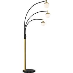 a black and gold floor lamp with five lights