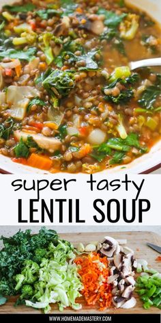 Veggie Heavy Soup, Soup With Lentils Healthy, Soup Recipes With Vegetables, Soup Recipes With Lentils, Healthy Vegetable Lentil Soup, Hearty Soup Recipes Vegetarian, Soup With Zucchini Vegetable, Lentil And Veggie Soup, Vegan Vegetable Chowder