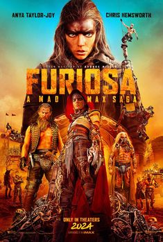 the movie poster for furosa, starring actors from two different erass and their roles