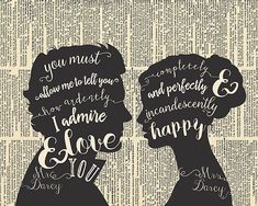 the silhouettes of two women with words written on them in black and white poster