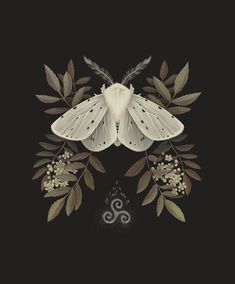 Flowers, Tattoos, Art, Illustration Print, Moth