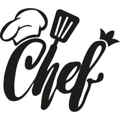 the word chef written in black and white