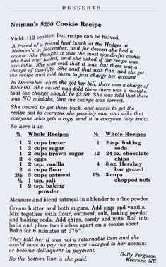an old recipe book with instructions on how to make cookies and what to use them