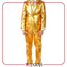 in stock Suit Prom, Outfit For Boys, Gold Suit, Gold Costume, Wedding Party Outfits, Gold Outfit, Metallic Party, Party Suits, Life Of The Party