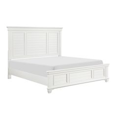 a white bed frame with drawers and headboard on it's side, against a white background