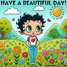 Have a Beautiful Day!

Cartoon Character #BettyBoop in a #spring field of #flowers #bettybooplovers #bettybooplover #booplove summer day