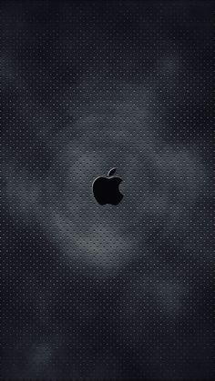 an apple logo on the back of a black background