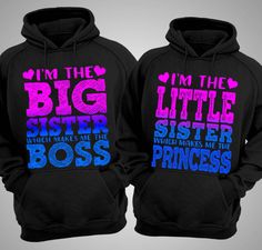 Sister Hoodies, Birthday Sister Gift, Best Friend Hoodies, Sarcastic Clothing, Best Friend T Shirts, Matching Outfits Best Friend, Big Sister Little Sister, Funny T Shirt Sayings, Matching Sisters