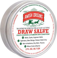 PRICES MAY VARY. Amish Origins Drawing Salve Ointment, 2 oz, for Boil Support, Maximum Strength Fast Acting Draw Salve for Splinters, Bee Stings, Cyst, Anti Itch Cream, Poison Ivy Oak Relief, Made in USA Pleasant Smell, Natural Fresh Honey, Levander Scent 100% Natural Ingredients: Our salve features a natural aroma and is made from a unique fusion of Olive oil, comfrey oil, Pine oil, beeswax, lavender Oil, eucalyptus, Camphor Oil, Chickweed Amish Origins Drawing Salve Ointment, 2 oz, for Boil Su Mosquito Bite Itch Relief, Mosquito Bite Itch, Comfrey Oil, Drawing Salve, Pine Oil, Anti Itch Cream, Spider Bites, Anti Itch, Itch Relief