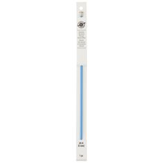 a blue toothbrush in its packaging on a white background