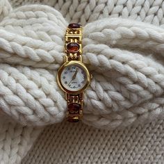 Vintage Gold Watch Stunning and in amazing... - Depop Red Watches Women, October Vibes, Vintage Gold Watch, Red Watch, Trendy Watches, Vintage Watches Women, Classic Watches, Stylish Watches