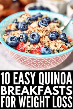 Quinoa Protein Bowl, Easy Make Ahead Breakfast Ideas, Quinoa Breakfast Recipes, Quinoa Meals, Overnight Quinoa, Keto Sausage Balls, Quinoa Recipes Breakfast, Quinoa Bowl Recipe