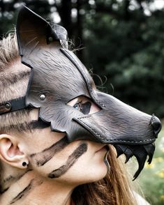 This custom, handmade and hand-molded leather wolf mask is sure to awaken the beast within you. Featuring thick leather and a durable, adjustable leather strap, this costume piece is perfect for LARP, SCA, Halloween, Renaissance Faires, festivals, or even pagan rituals. Your mask will be personalized with your choice of Rune or Bindrune on the front center forehead area (see details below) and dyed with your choice of colors. This is a made-to-order piece, which means that it will be handcrafted Runic Alphabet, Wolf Mask, Pagan Rituals, Ancient Mythology, Leather Mask, Animal Masks, Viking Age, Halloween Disfraces, Color Swatches