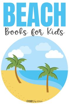 the beach book for kids with two palm trees