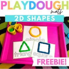 playdough mats with the words, shapes and freebied on it in front of