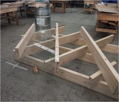 the wooden frame is ready to be built