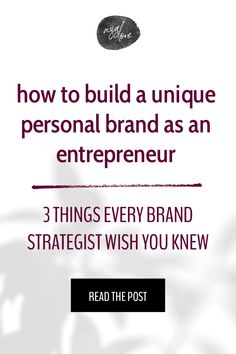 an advertisement with the words, how to build a unique personal brand as an enterprise