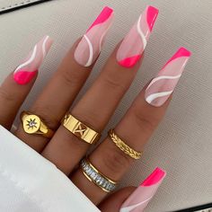 Long Acrylic Nails Coffin, Acrylic Nails Coffin Pink, Nagel Inspo, Acrylic Nails Coffin Short, Summer Acrylic Nails, Hot Nails, Luxury Nails, Classy Nails