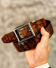 Handcrafted Patina Leather Belts for Men