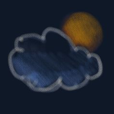 an orange is sitting on top of a cloud