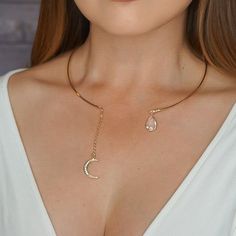 Crescent Moon Open Choker - 17 LEFT! - The Songbird Collection Girlfriend Necklace Gift, Relationship Bracelets, Floating Diamond Necklace, Diamond Choker Necklace, Diamond Cross Necklaces, Amulet Necklace, Diamond Choker, Gold Cross Necklace, Diamond Solitaire Necklace