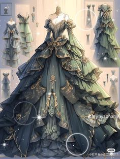 Element Inspired Outfits, Dress To Impress Emotions, Dreamy Gowns, Old Fashion Dresses, Fantasy Dresses, Dress Design Sketches