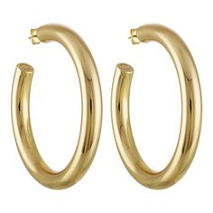 2.5" Perfect Hoops in 14K Gold - Machete Jewelry Large Gold Hoop Earrings, Gold Hoops Earrings, Tech Watches, Golden Goddess, Versatile Jewelry, Classic Earrings, Hoops Earrings, Accessories Jewelry Earrings, Everyday Earrings