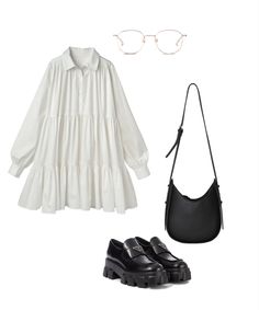 One Dress Multiple Outfits, City Outfit Aesthetic, White Collared Shirt Outfit, Modesty Outfits, Casual College Outfits, City Outfits, Clothing Photography, Cute Everyday Outfits, Couple Outfits