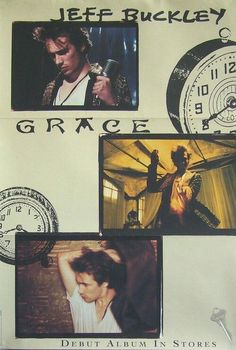 an advertisement for jeff buckley's garage album, featuring images of the band