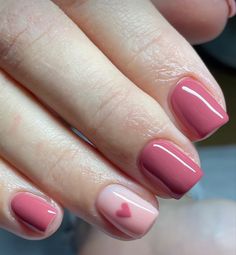 Biab Nail Design Simple, Short Classy Nails Natural, Pretty Short Gel Nails, Nail Polish Mixing Color Combos, Nail Ideas Real Nails Short, Short Dip Nails Pink, Nail Polish Inspo Short Nails, Val Nails Valentines Day, Short Natural Valentines Nails