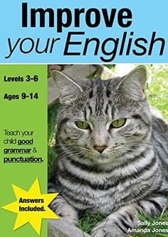 the cover of improve your english level 3 - 6 book, with a cat laying on the grass