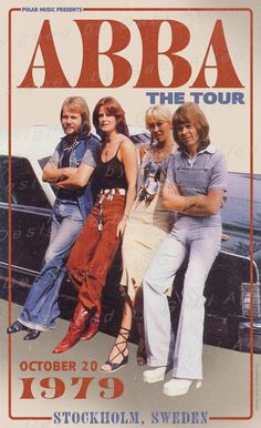 an advertisement for abra the tour with four women