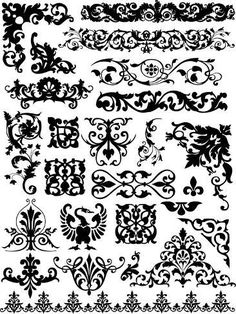 a set of decorative design elements