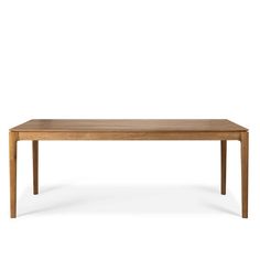 a wooden table with two legs and a long rectangular top, against a white background