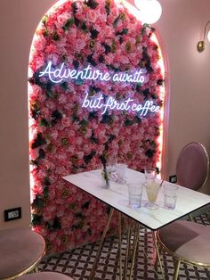 Adventure Awaits But First Coffee Neon Sign Coffee Neon Sign, Coffee Neon, Led Decoration, Commercial Signs, Drilling Tools, Event Exhibition, First Coffee, Neon Led, But First Coffee