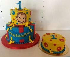 Curious George Smash Cake, George Birthday Cake, Curious George Cupcakes, Curious George Cake, Curious George Cakes, Toddler Birthday Cakes