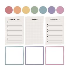 the printable to do list is shown with different colors and shapes, including circles