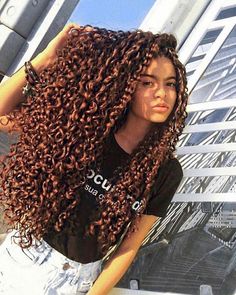 Curly long hair styling care - DevaFresh Scalp & Curl Revitalizer Long Curly Hair, Curly Hair Types, Really Long Hair, Beautiful Curly Hair, Curly Girl Hairstyles, Haircut Ideas, Long Curly