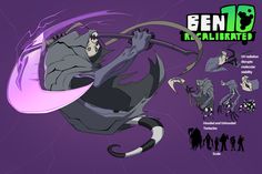 an animated character with various poses and expressions for the game ben 10 klimathe