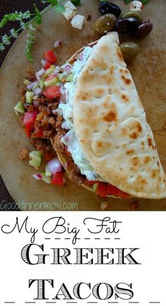 Big Fat Greek Tacos will please every appetite, ground meat seasoned perfectly and served with tomato and cucumber relish with mint tzatziki. #recipes #tacos #food #greekfood Lamb Recipes, Greek Tacos, Mediterranean Recipes Healthy, Mediterranean Diet Recipes Dinners, Easy Mediterranean Diet Recipes, Greek Dishes, Läcker Mat, Mediterranean Dishes, Mediterranean Diet Recipes