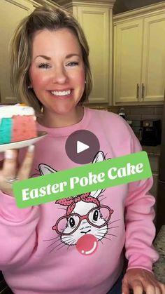 Poke Hole Cake, Stephanie Gigliotti, Easter Poke Cake, Steph Gigliotti, Easter Foods, Easter Meal, Cake Easter, Easter Snacks, Cream Pies