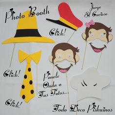 the photo booth props include hats, mustaches, and other things to be seen