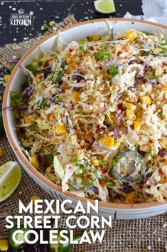 mexican street corn coleslaw in a bowl