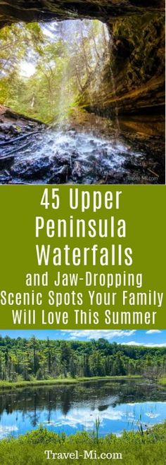 the cover of 45 upper peninsula waterfalls and jaw dropping scenic spots your family will love this summer